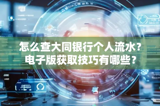 怎么查大同银行个人流水?电子版获取技巧有哪些?